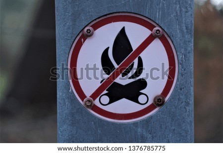 No fire sign in red circle shape
