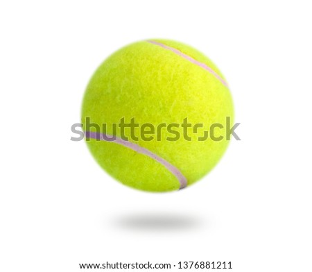 The close distance of the yellow tennis ball is pretty clear. Single ball isolated on a white background that can be easily used to make illustrations or designs