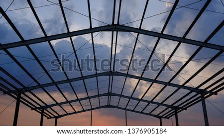 Construction with sky background Royalty-Free Stock Photo #1376905184