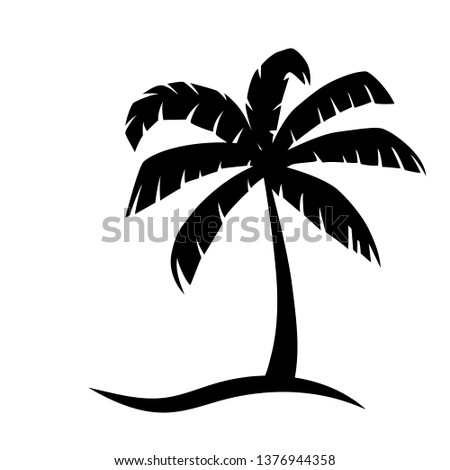 Tropical Palm tree silhouette, vector icon.