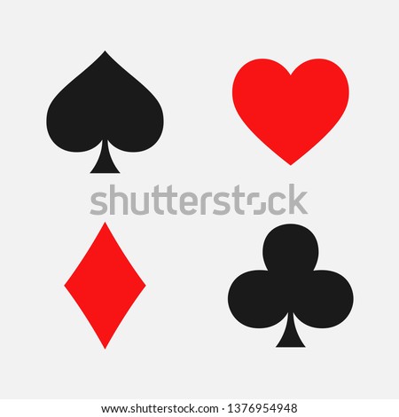 Set of playing card symbols. flat vector illustration isolated on a white background.
