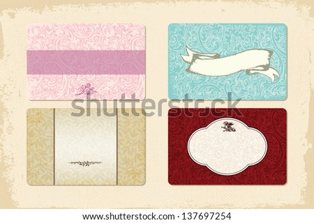 Set of 4 elegant cards