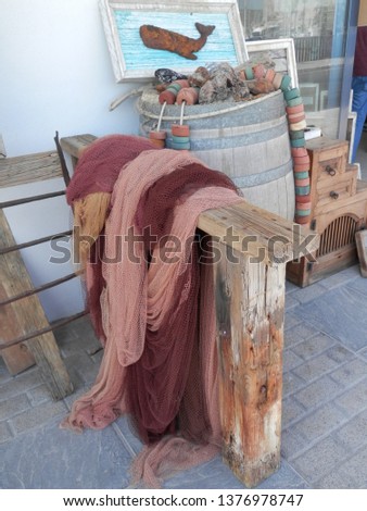 Maritime display outside tourist shop in Tarifa, Andalusia