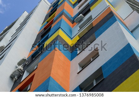New multy storey residential building and blue sky