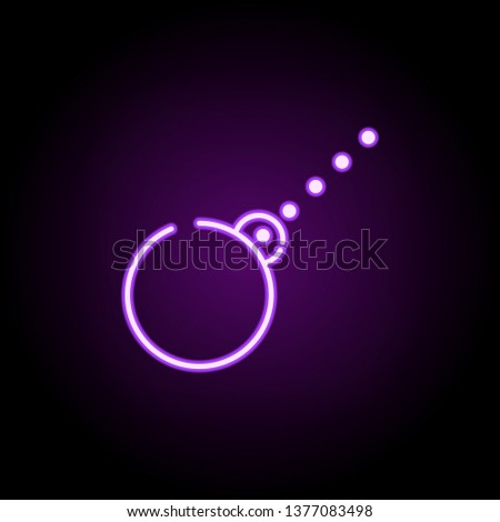 wrecking ball neon icon. Elements of construction set. Simple icon for websites, web design, mobile app, info graphics