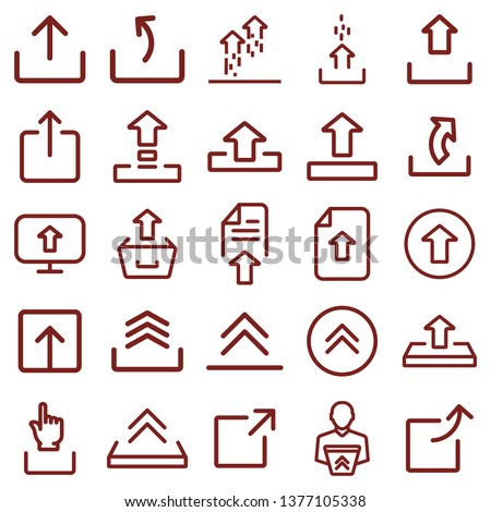 upload and share - minimal thin line web icon set. simple vector illustration. concept for infographic website or app.