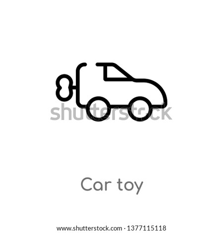 car toy vector line icon. Simple element illustration. car toy outline icon from toys concept. Can be used for web and mobile