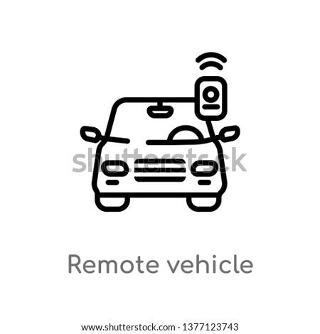 remote vehicle vector line icon. Simple element illustration. remote vehicle outline icon from smart home concept. Can be used for web and mobile