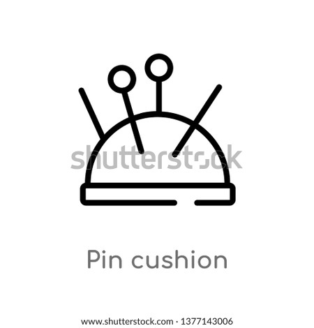 pin cushion vector line icon. Simple element illustration. pin cushion outline icon from sew concept. Can be used for web and mobile