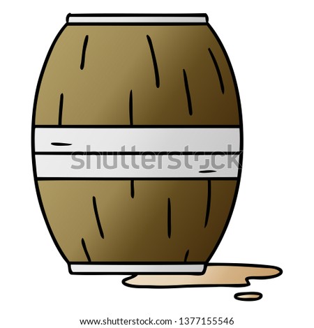 hand drawn gradient cartoon doodle of a wine barrel 