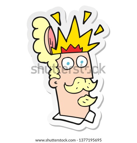 sticker of a cartoon man with exploding head