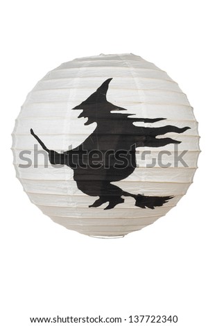 Halloween Paper Lantern with a Witch