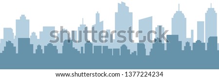 Modern City Skyline Vector Royalty-Free Stock Photo #1377224234