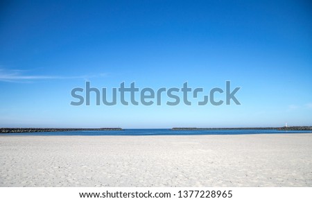 Hvide Sande beach in Denmark Royalty-Free Stock Photo #1377228965