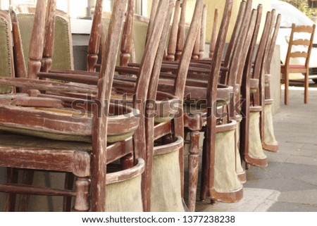 Old weathered wooden chairs