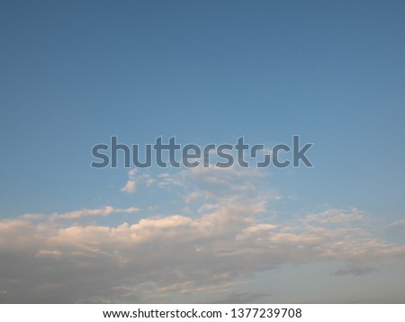Soft and blurred, blue sky and a group of clouds For the background