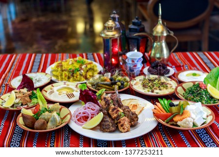 Ramadan Iftar Buffet Royalty-Free Stock Photo #1377253211