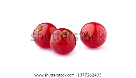 Red currant berries on White Background Royalty-Free Stock Photo #1377262493