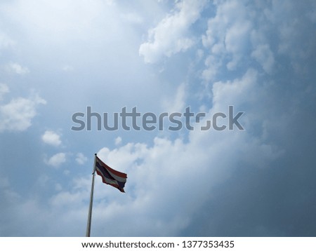 Thai's flag with blue sky.