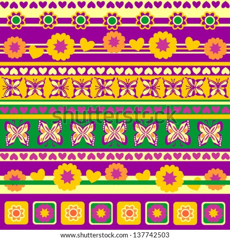 Spring Objects in Patterns, Vector Version