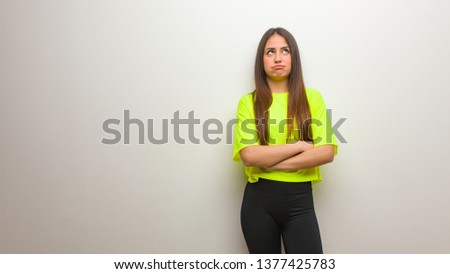 Young modern woman tired and bored