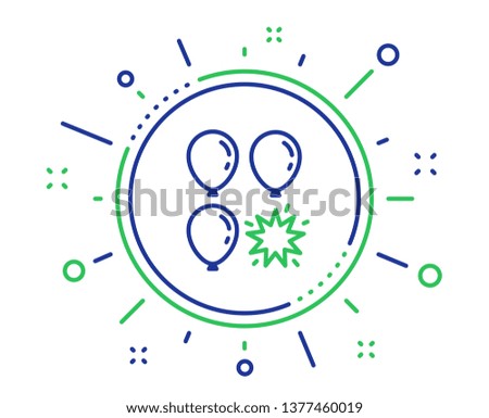 Balloon dart line icon. Amusement park sign. Pop the balloon symbol. Quality design elements. Technology balloon dart button. Editable stroke. Vector