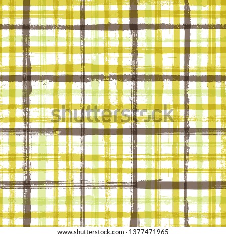 Stripes watercolor paintbrush seamless vector pattern. Lines art tablecloth pattern. Distressed watercolor background with pain stripes. Simple backdrop grafitti. Ink paint lines textured background.