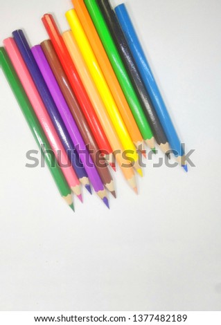 colored pencils isolated on white background stock photo, studio,picture -image