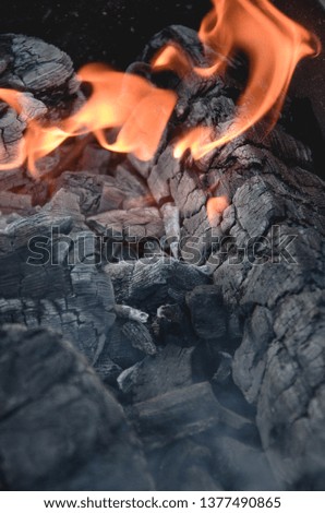 hot burning wood