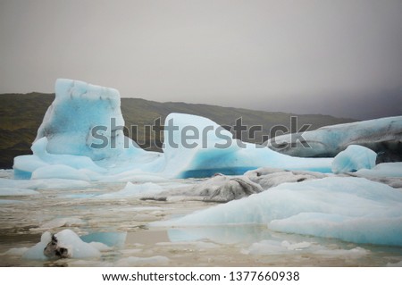 Beautiful landscape of Icelandic blue glacier during winter of Iceland 