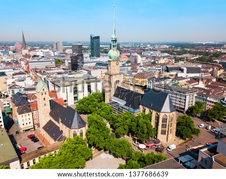 Dortmund city centre aerial panoramic view in Germany Royalty-Free Stock Photo #1377686639