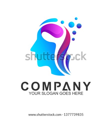 people head logo,brain logo, water drop icon
