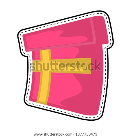 Gift box dotted sticker. Vector illustration design