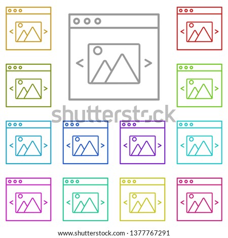 album, image multi color icon. Simple thin line, outline vector of Web Design Development icons for UI and UX, website or mobile application