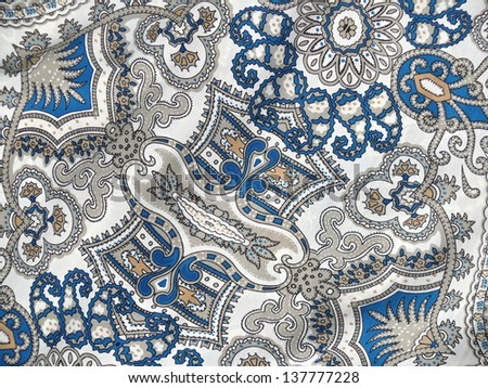 Beautiful white and blue arabesque, islamic pattern.