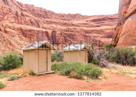 Restroom with solar panels in Red canyon national park in Utah, USA