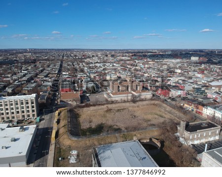 Aerial view of north Philly