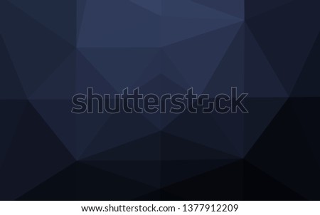 Dark BLUE vector abstract mosaic background. Colorful illustration in Origami style with gradient.  Completely new template for your business design.