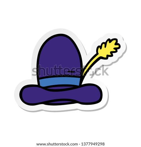hand drawn sticker cartoon doodle of a farmers hat