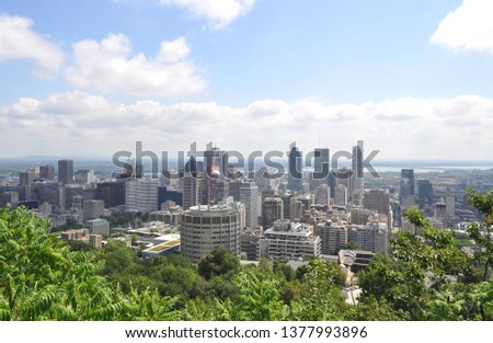 cityscape from Mount royal, Montréal, quebec, Canada