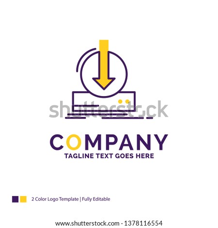 Company Name Logo Design For Addition, content, dlc, download, game. Purple and yellow Brand Name Design with place for Tagline. Creative Logo template for Small and Large Business.