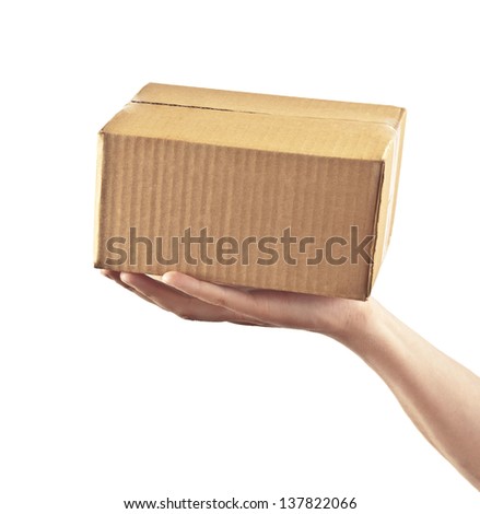 man hands holding a box