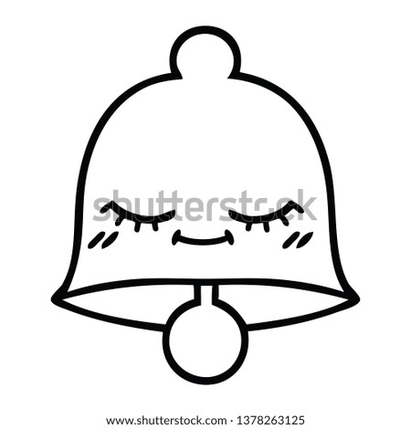 line drawing cartoon of a bell