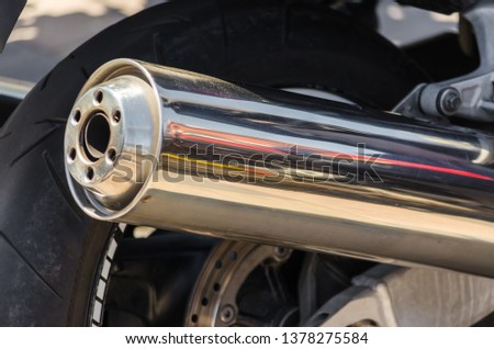 closeup of a motorcycle exhaust pipe