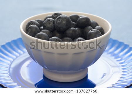 Close-up view of Italian organic blueberries in a bowl