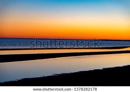 Sunset at Pärnu beach in spring 2019