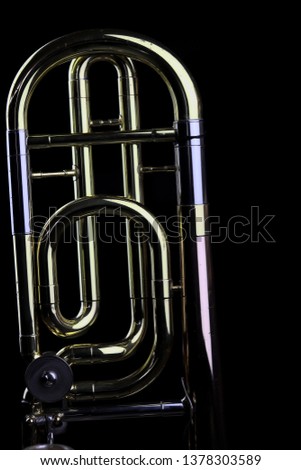 Trombone, Music Instrument Trombone, Trombone on Black Isolated Trombone Player, Trombonist.