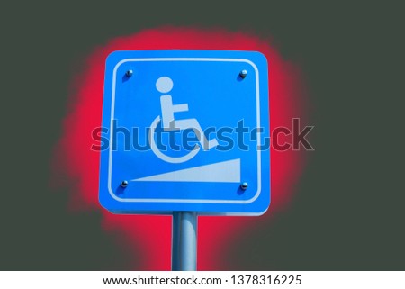Disabled toilet sign Slope that separates from the background
