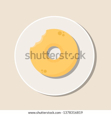 Glaze donut on the plate vector. wallpaper. symbol. logo design.