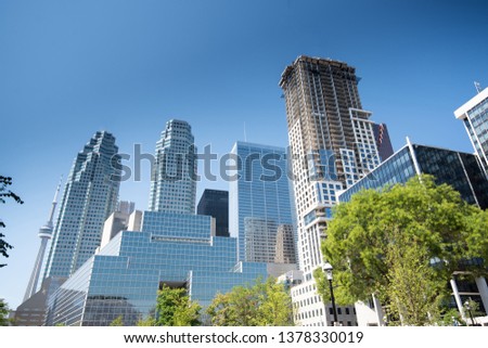 Modern buildings in Toronto city skyline, Canada